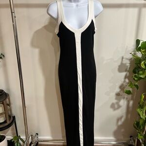 Elegant Black and White Maxi Dress